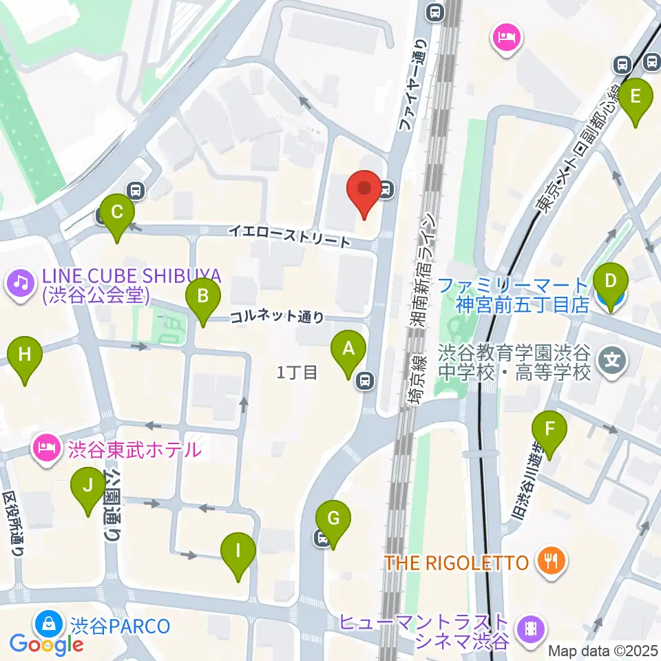 渋谷UNDER DEER Lounge周辺のコンビニエンスストア一覧地図