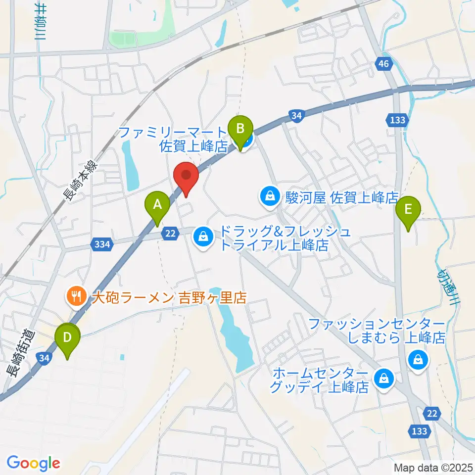 ゲオ佐賀上峰店周辺のコンビニエンスストア一覧地図