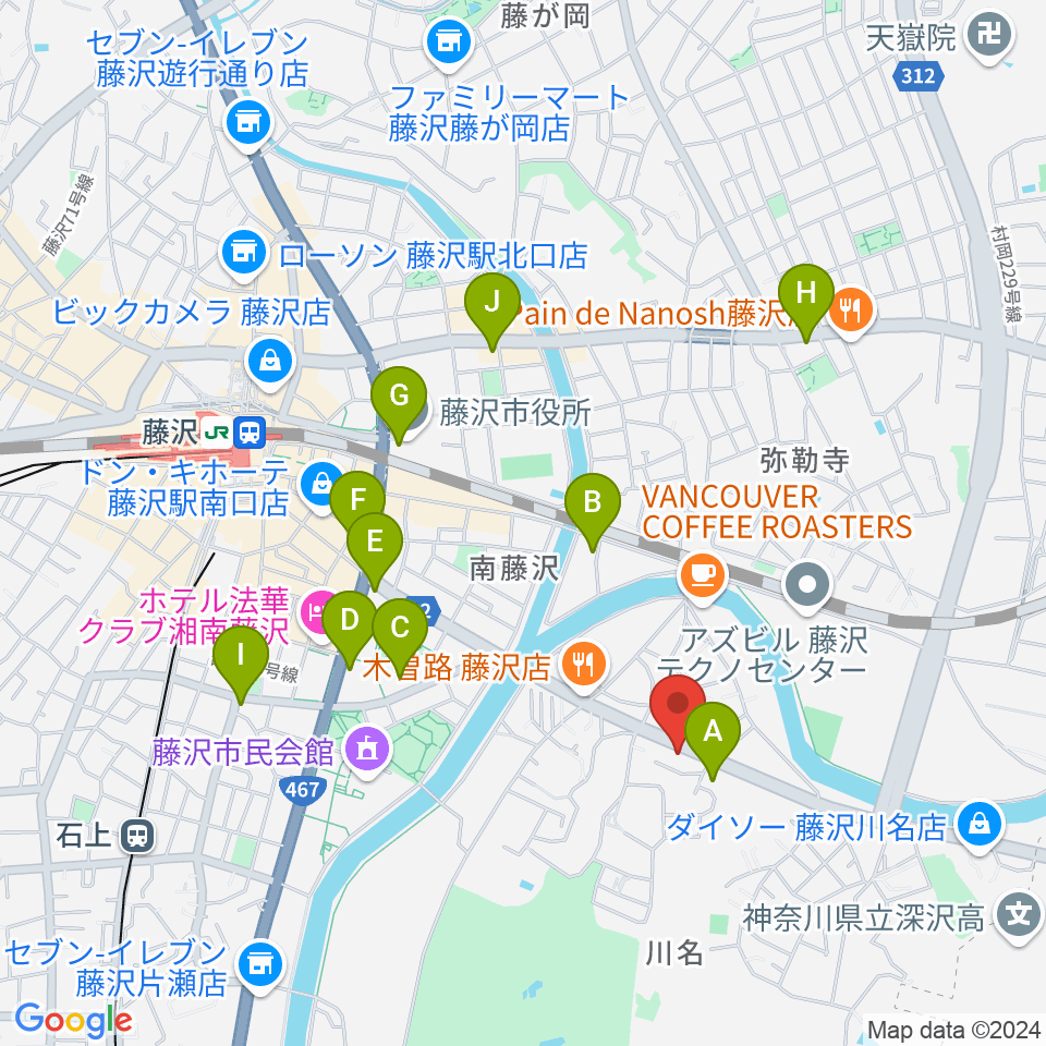 ギターの処方箋TAKAMURA周辺のコンビニエンスストア一覧地図