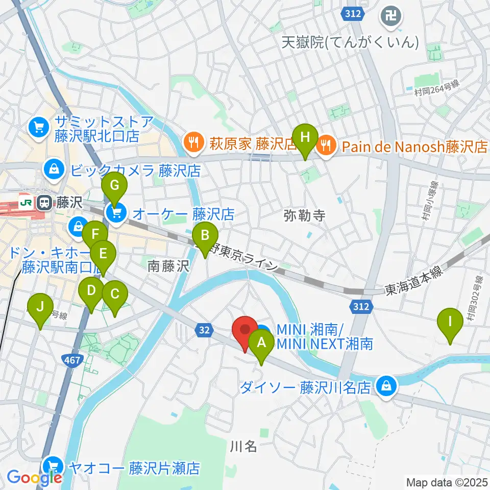 ギターの処方箋TAKAMURA周辺のコンビニエンスストア一覧地図