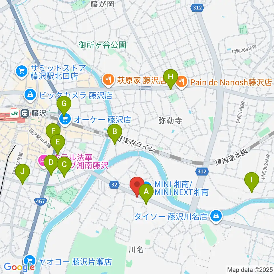 ギターの処方箋TAKAMURA周辺のコンビニエンスストア一覧地図