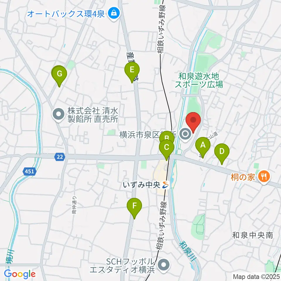 横浜市泉公会堂周辺のコンビニエンスストア一覧地図