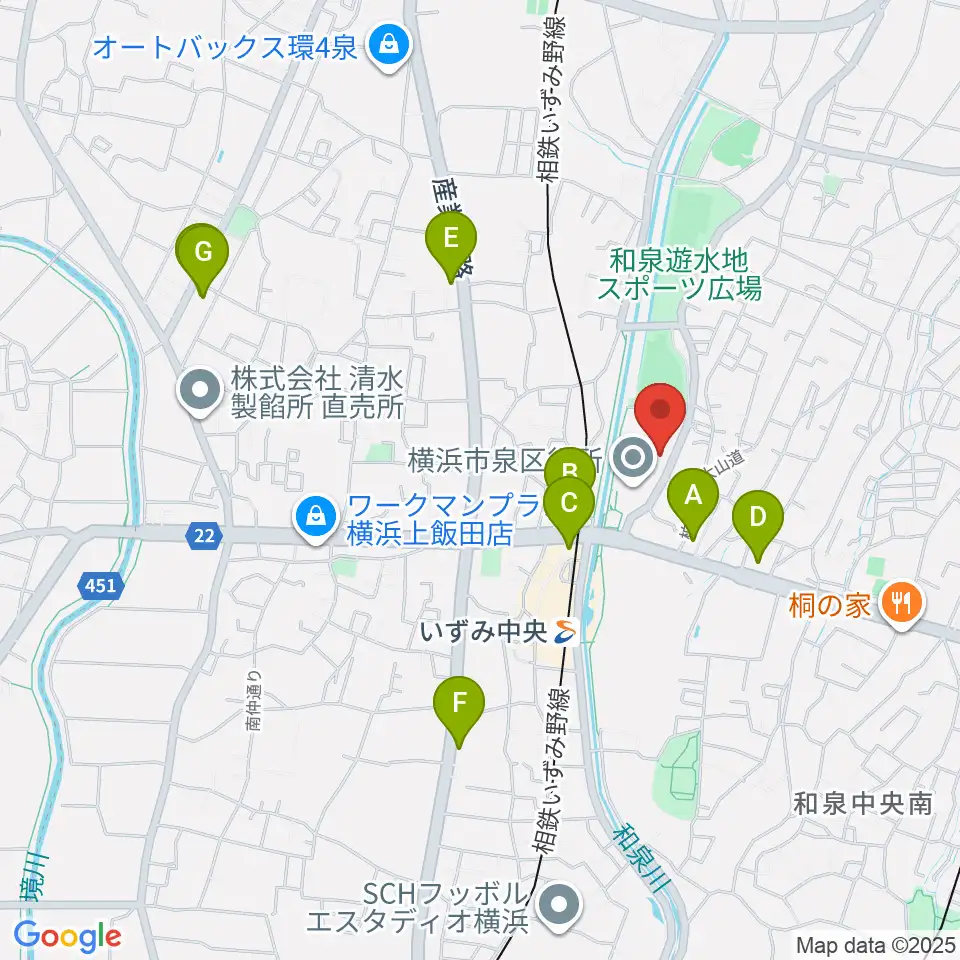横浜市泉公会堂周辺のコンビニエンスストア一覧地図