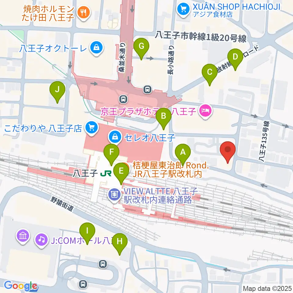 八王子音楽院JR校周辺のコンビニエンスストア一覧地図