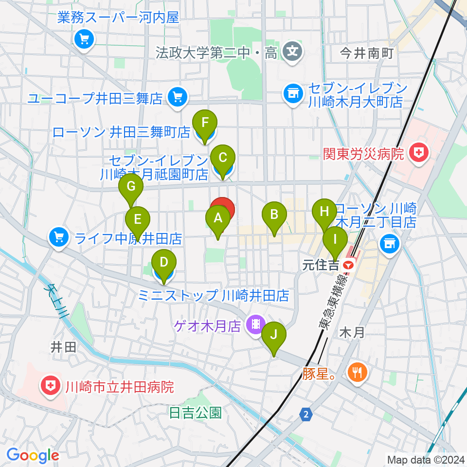 スミノ楽器店周辺のコンビニエンスストア一覧地図