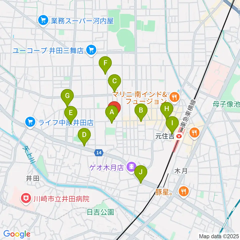 スミノ楽器店周辺のコンビニエンスストア一覧地図