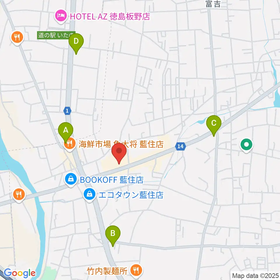ゲオ藍住店周辺のコンビニエンスストア一覧地図