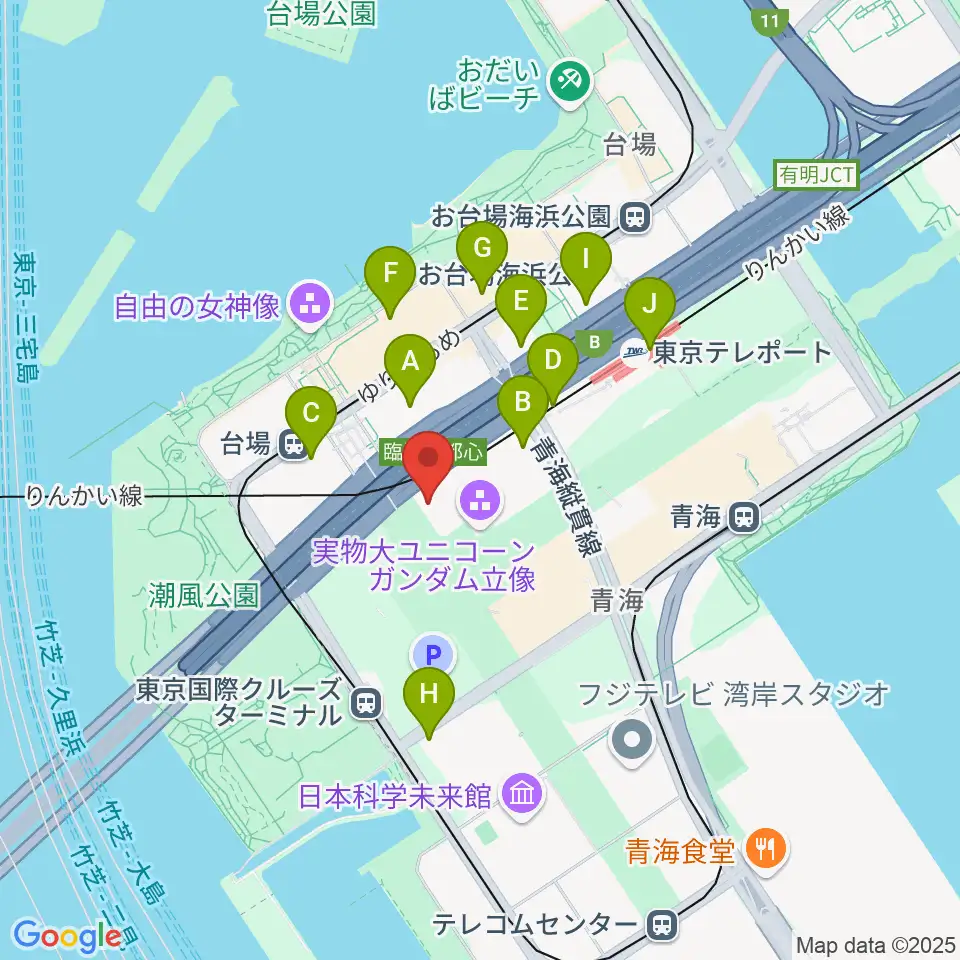 TOWERminiダイバーシティ東京 プラザ店周辺のコンビニエンスストア一覧地図