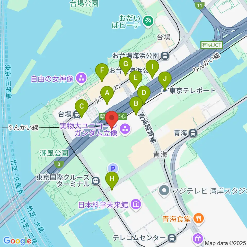 TOWERminiダイバーシティ東京 プラザ店周辺のコンビニエンスストア一覧地図