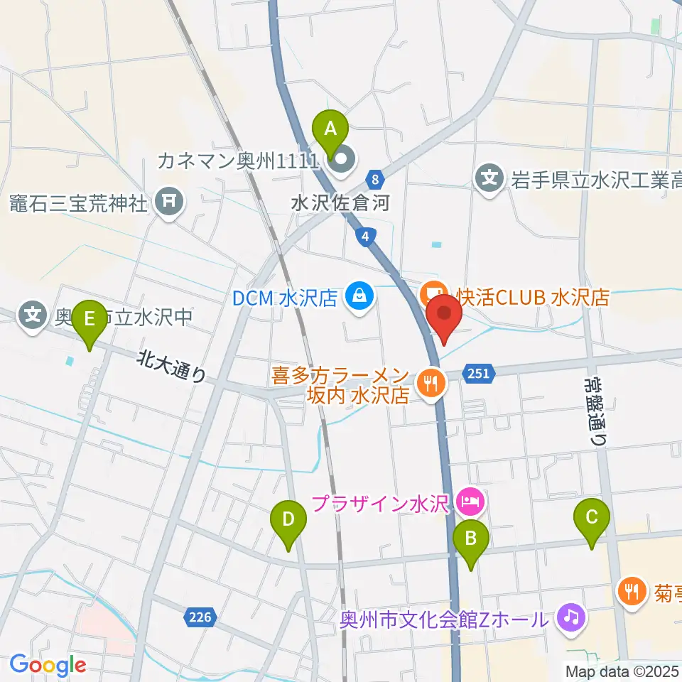 ゲオ奥州水沢佐倉河店周辺のコンビニエンスストア一覧地図