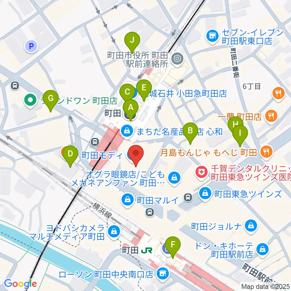 タワーレコード町田店周辺のコンビニエンスストア一覧地図