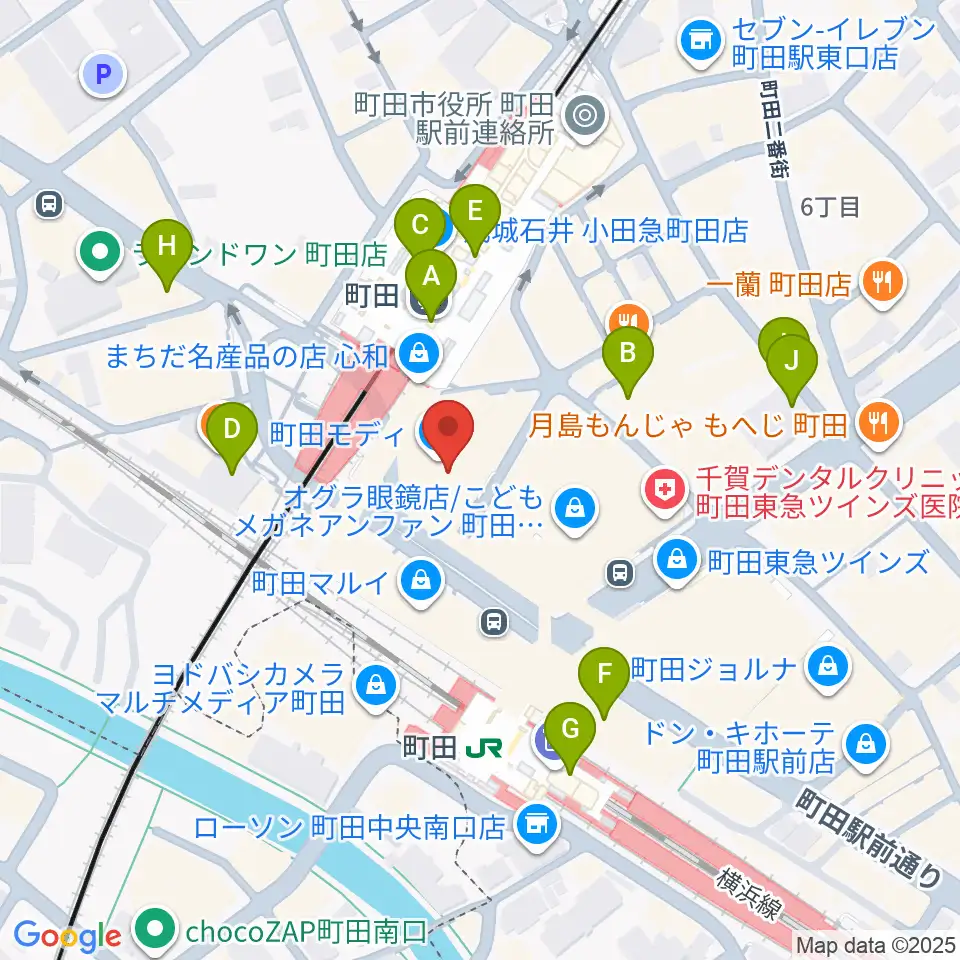 タワーレコード町田店周辺のコンビニエンスストア一覧地図