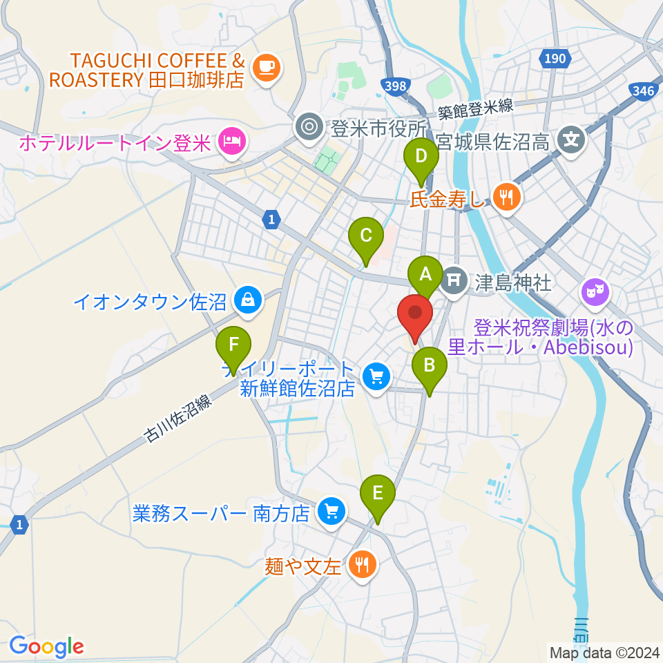 TSUTAYA 佐沼店周辺のコンビニエンスストア一覧地図