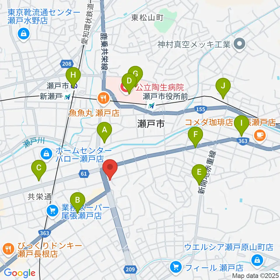 あんのんホール周辺のコンビニエンスストア一覧地図