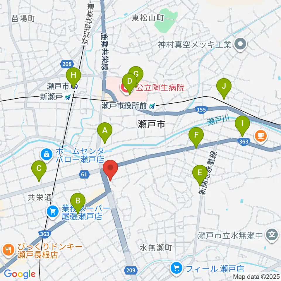 あんのんホール周辺のコンビニエンスストア一覧地図