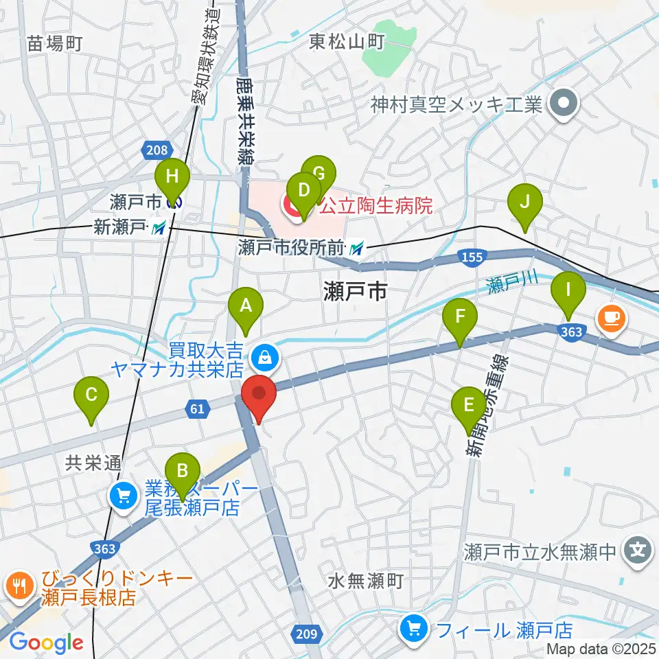あんのんホール周辺のコンビニエンスストア一覧地図