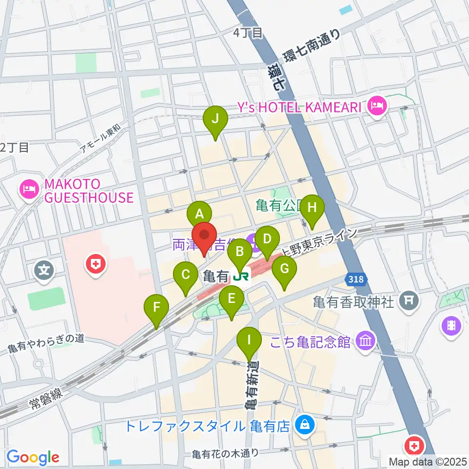 ラクシーボーカルスクール周辺のコンビニエンスストア一覧地図