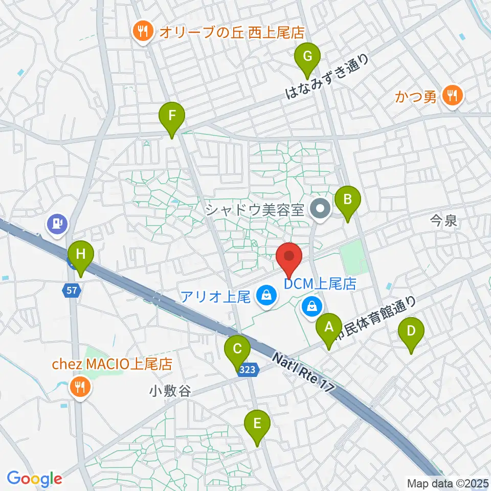 タワーレコード アリオ上尾店周辺のコンビニエンスストア一覧地図