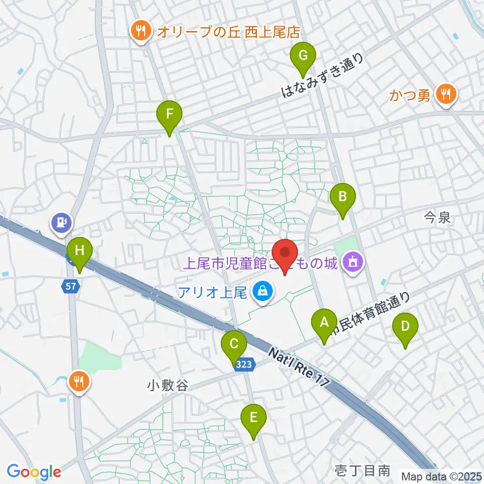 タワーレコード アリオ上尾店周辺のコンビニエンスストア一覧地図