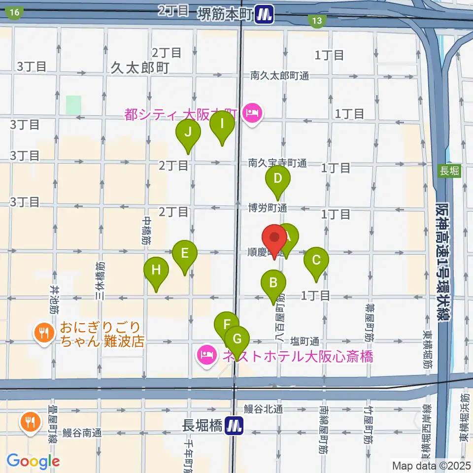 南船場CELL周辺のコンビニエンスストア一覧地図