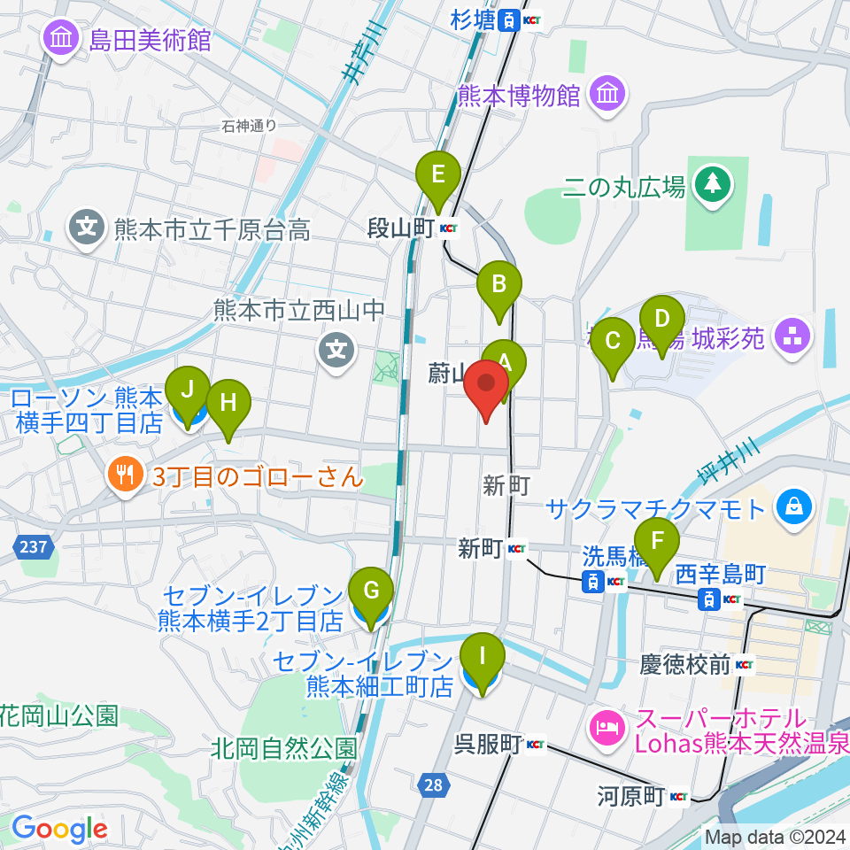 劉福君 九州二胡教室周辺のコンビニエンスストア一覧地図