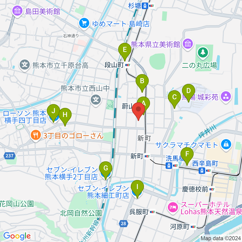 劉福君 九州二胡教室周辺のコンビニエンスストア一覧地図