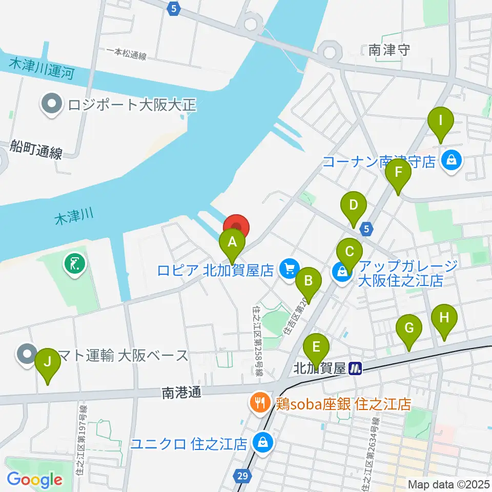 クリエイティブセンター大阪周辺のコンビニエンスストア一覧地図