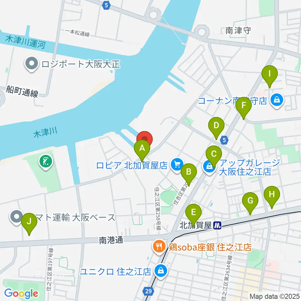 クリエイティブセンター大阪周辺のコンビニエンスストア一覧地図
