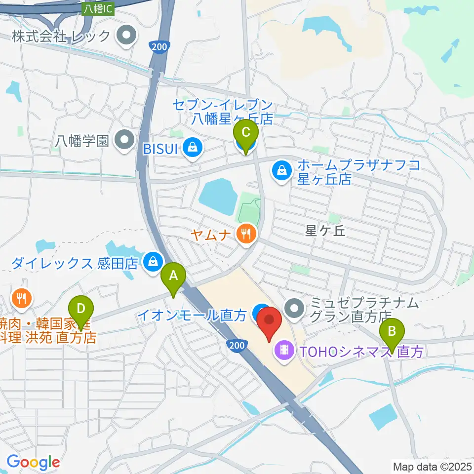 HMVイオンモール直方周辺のコンビニエンスストア一覧地図