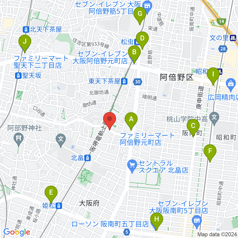 ベル音楽サロン周辺のコンビニエンスストア一覧地図