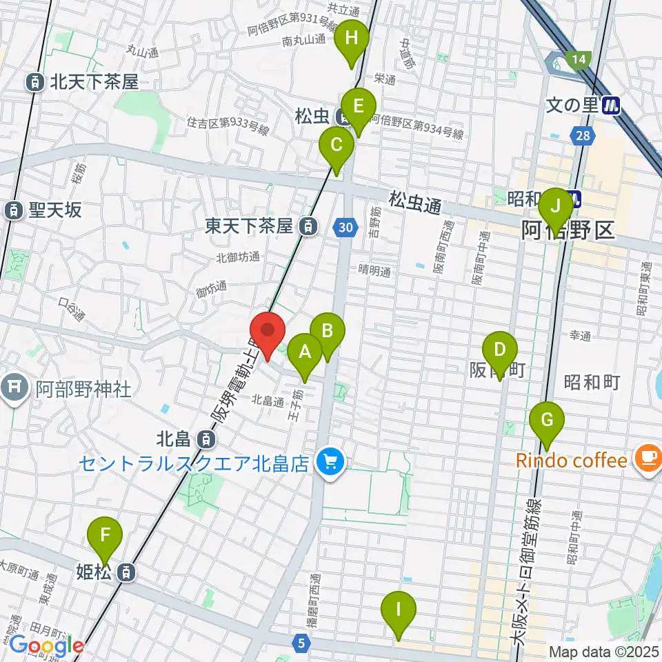 ベル音楽サロン周辺のコンビニエンスストア一覧地図