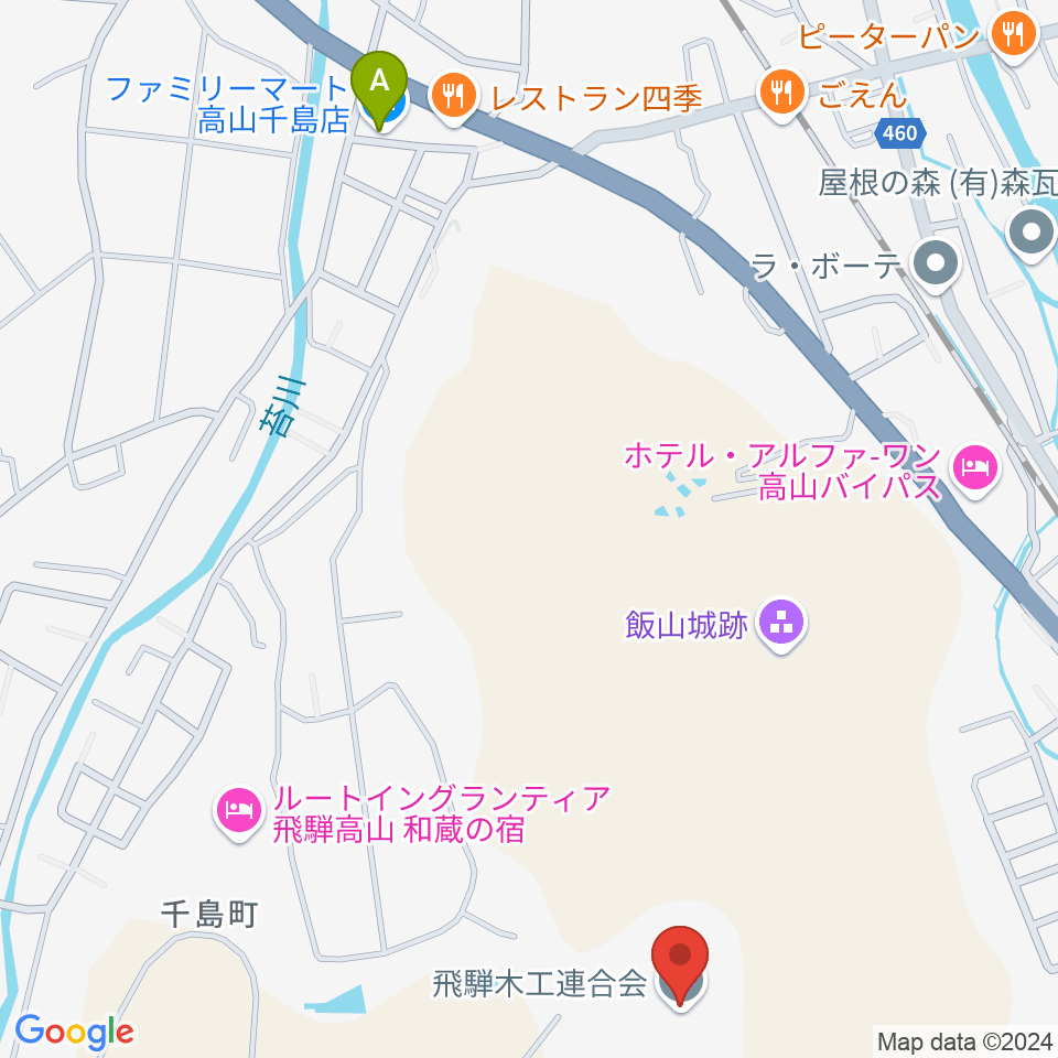 飛騨コンベンションホール周辺のコンビニエンスストア一覧地図