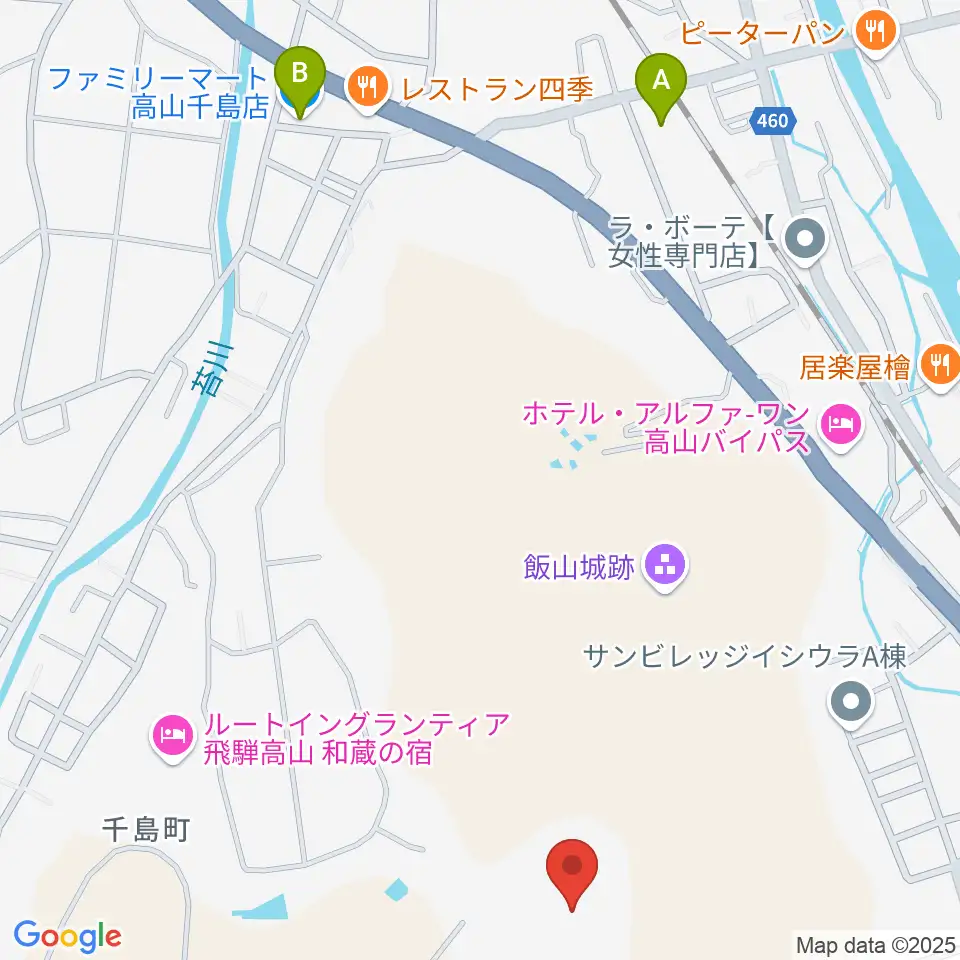 飛騨芸術堂周辺のコンビニエンスストア一覧地図