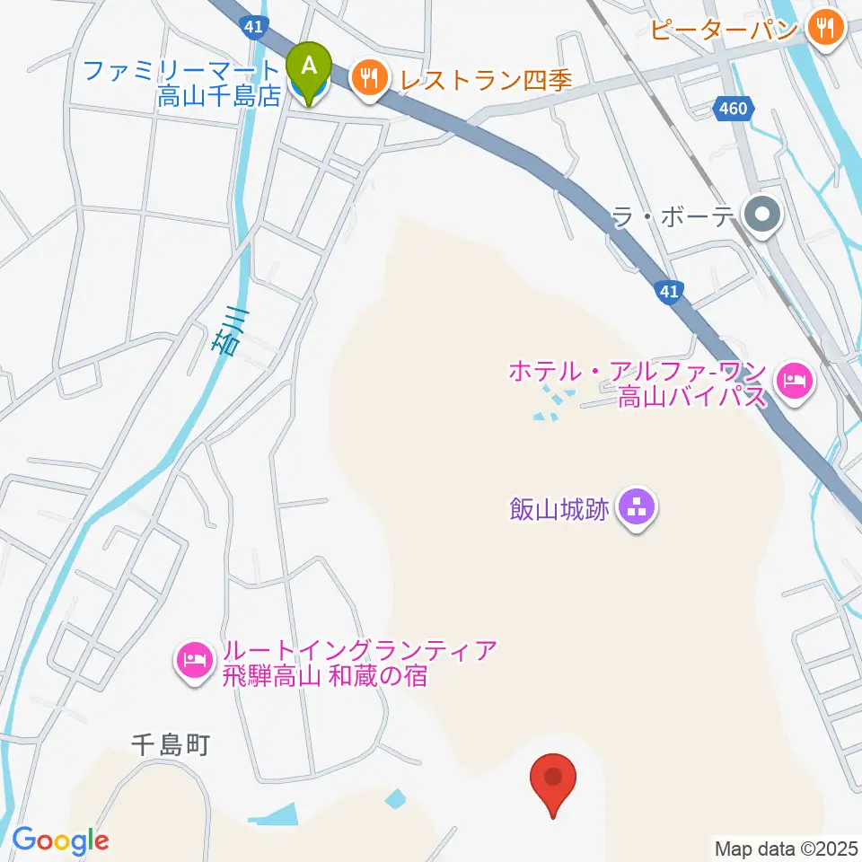 飛騨芸術堂周辺のコンビニエンスストア一覧地図