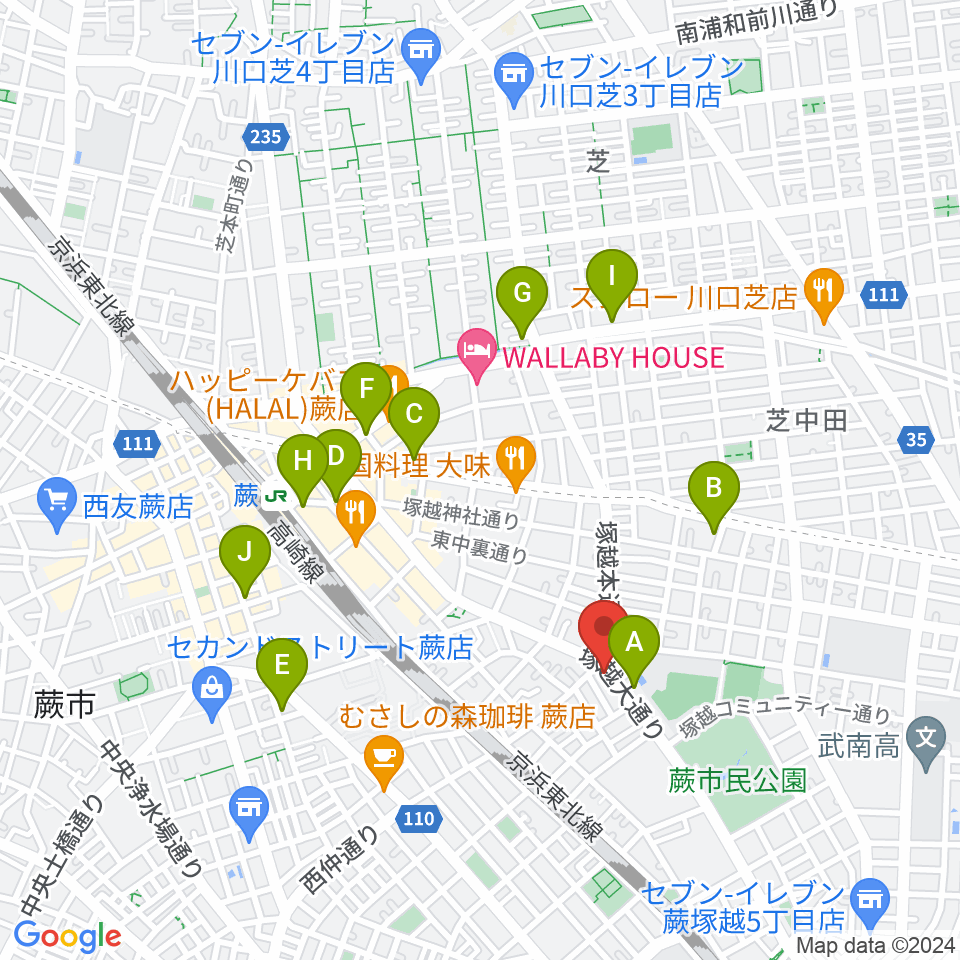 天沢バイオリン工房周辺のコンビニエンスストア一覧地図