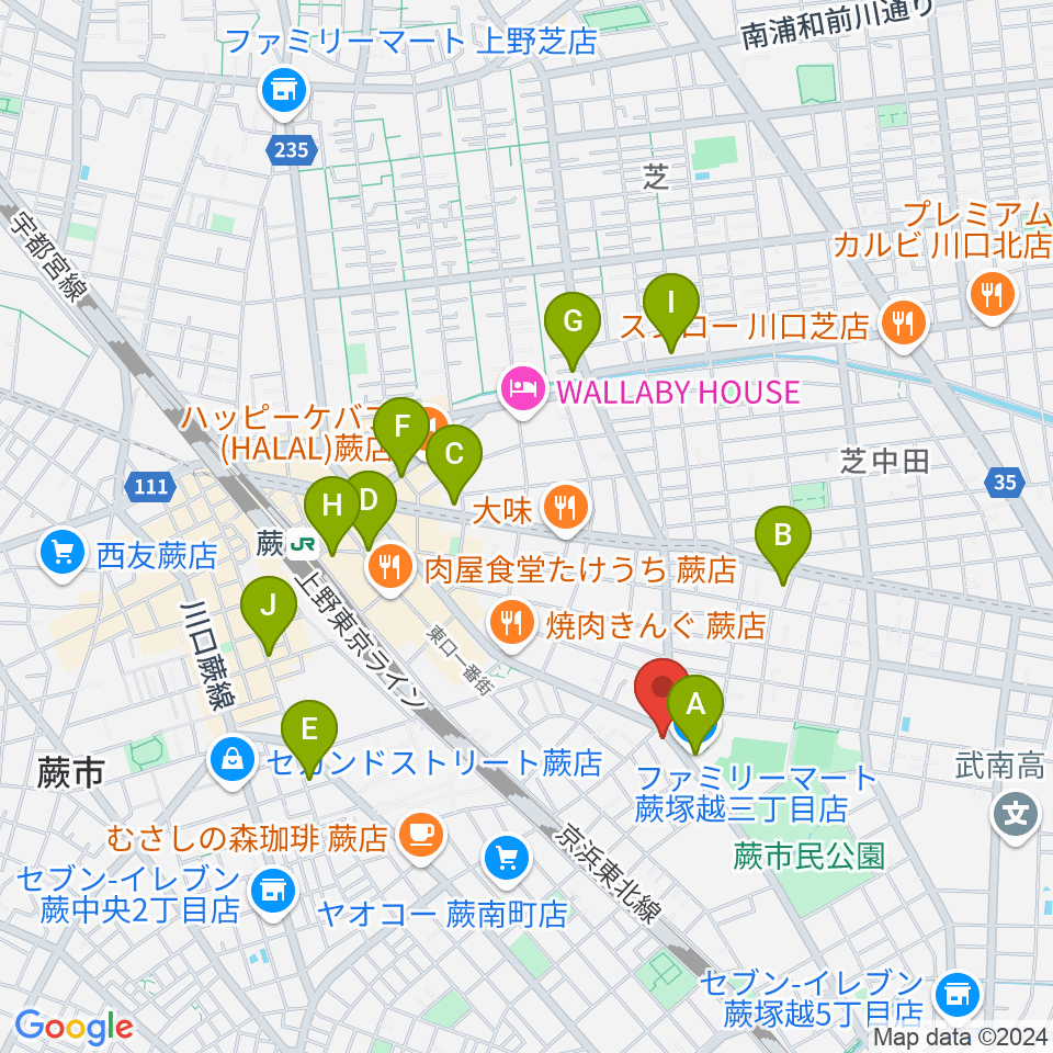 天沢バイオリン工房周辺のコンビニエンスストア一覧地図