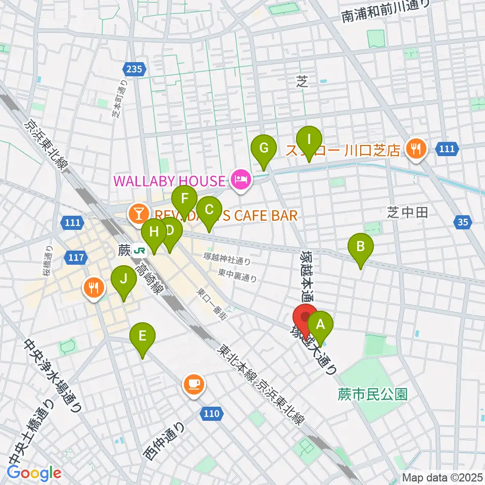 天沢バイオリン工房周辺のコンビニエンスストア一覧地図