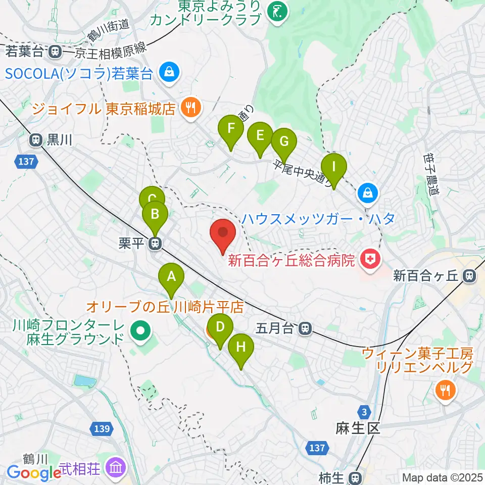 菊池ヴァイオリン・ピアノ教室周辺のコンビニエンスストア一覧地図