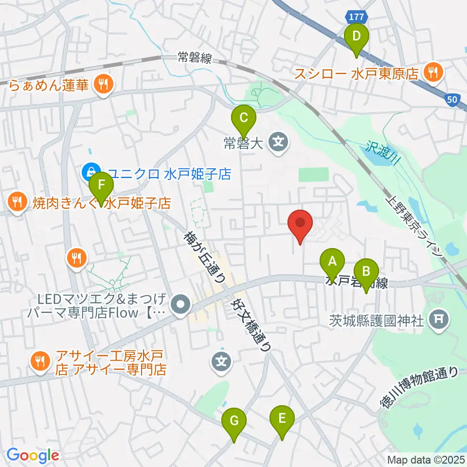 マルカート音楽教室周辺のコンビニエンスストア一覧地図