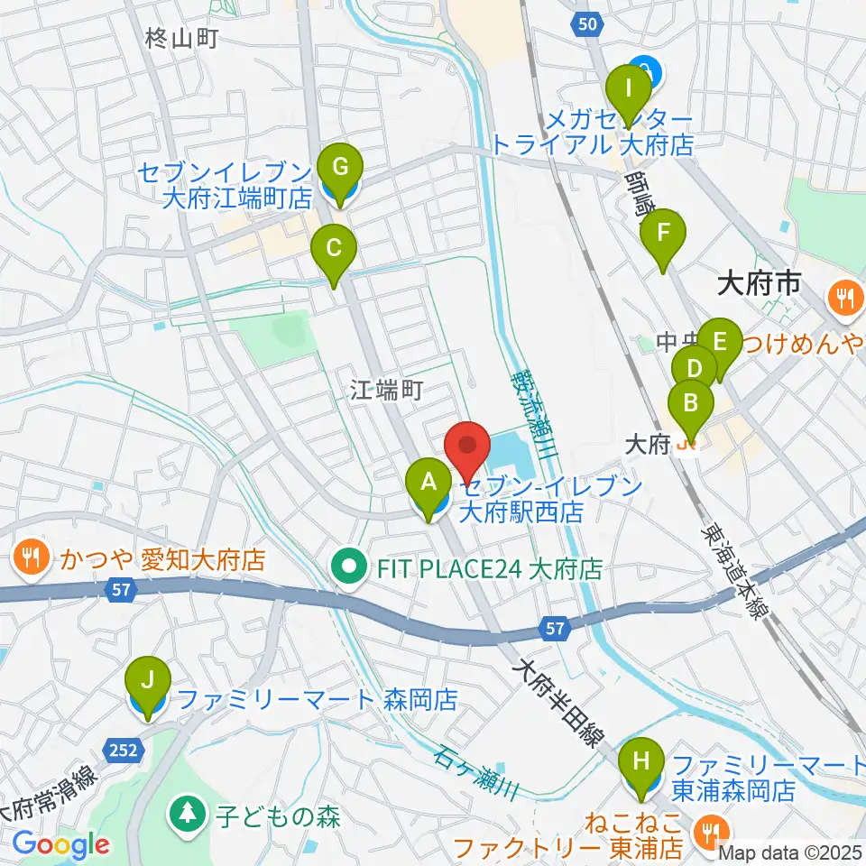音楽教室ルチェンテ周辺のコンビニエンスストア一覧地図