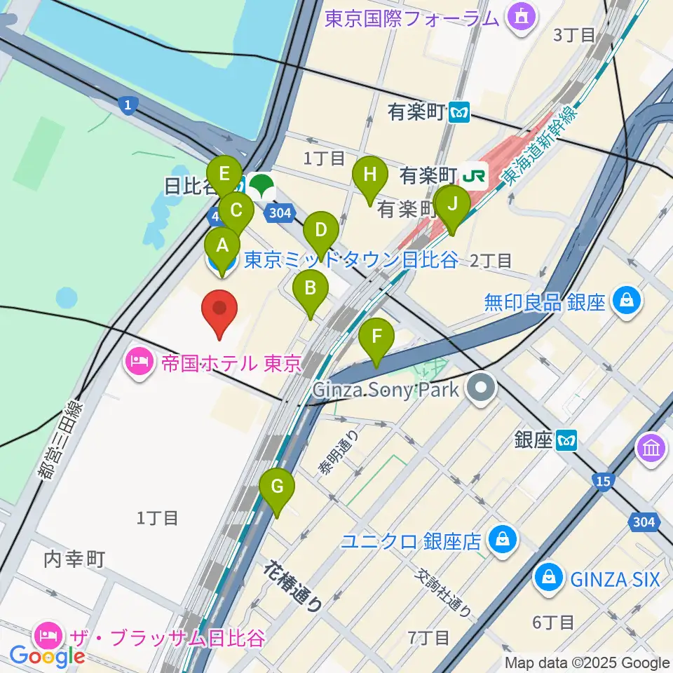 東京宝塚劇場周辺のコンビニエンスストア一覧地図