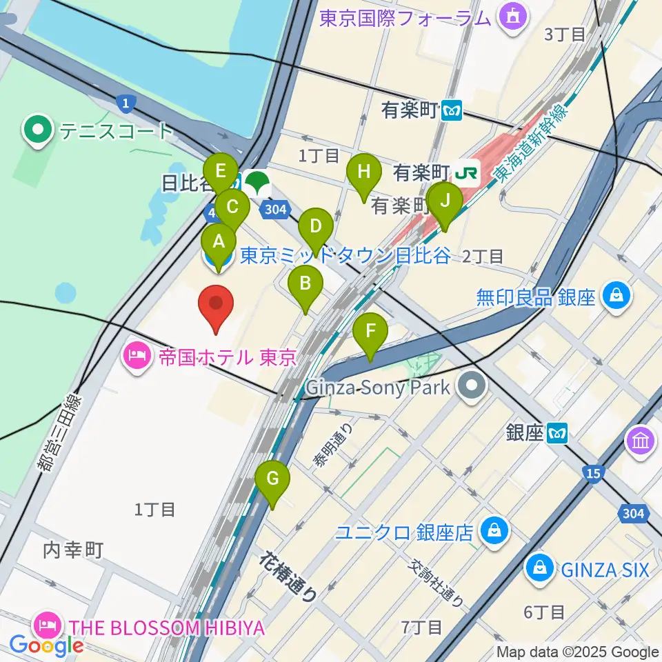 東京宝塚劇場周辺のコンビニエンスストア一覧地図