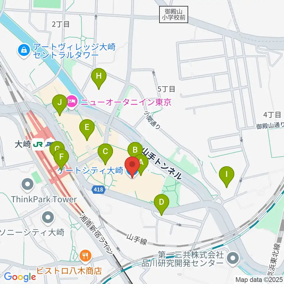 ゲートシティホール&ルーム周辺のコンビニエンスストア一覧地図