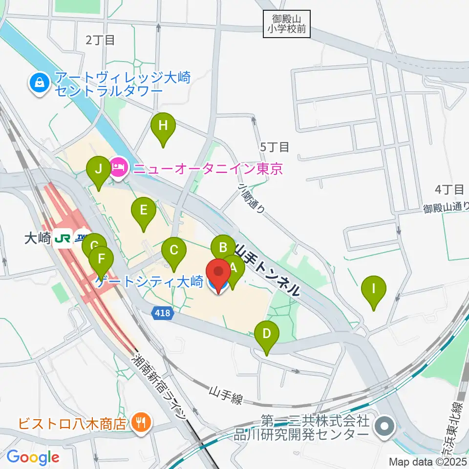 ゲートシティホール&ルーム周辺のコンビニエンスストア一覧地図