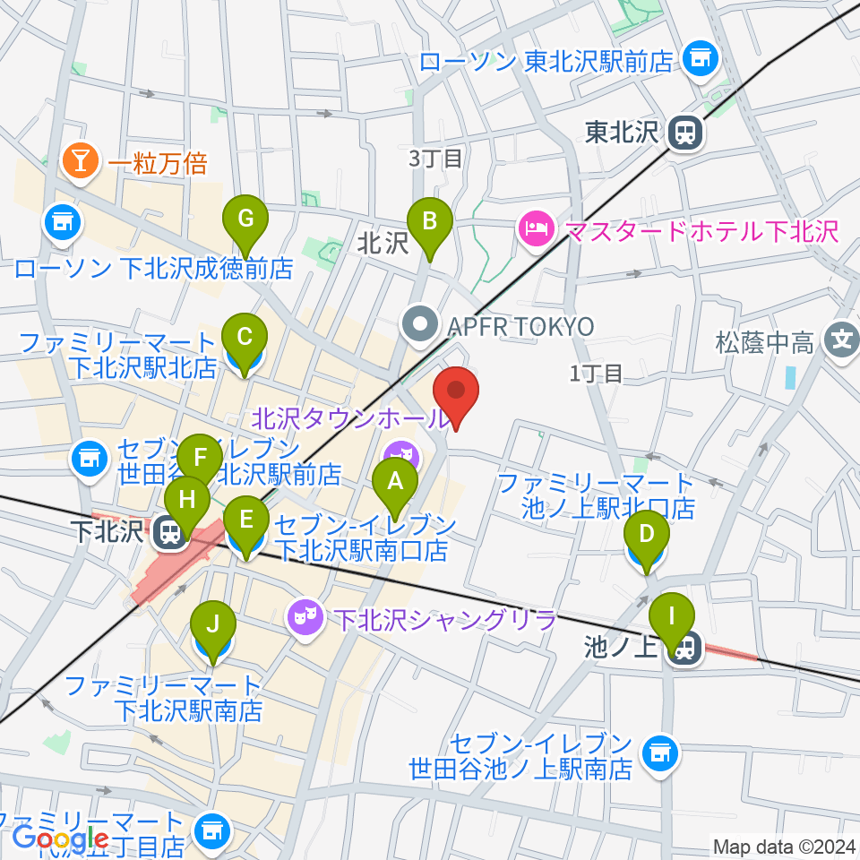 ザ・スズナリ周辺のコンビニエンスストア一覧地図