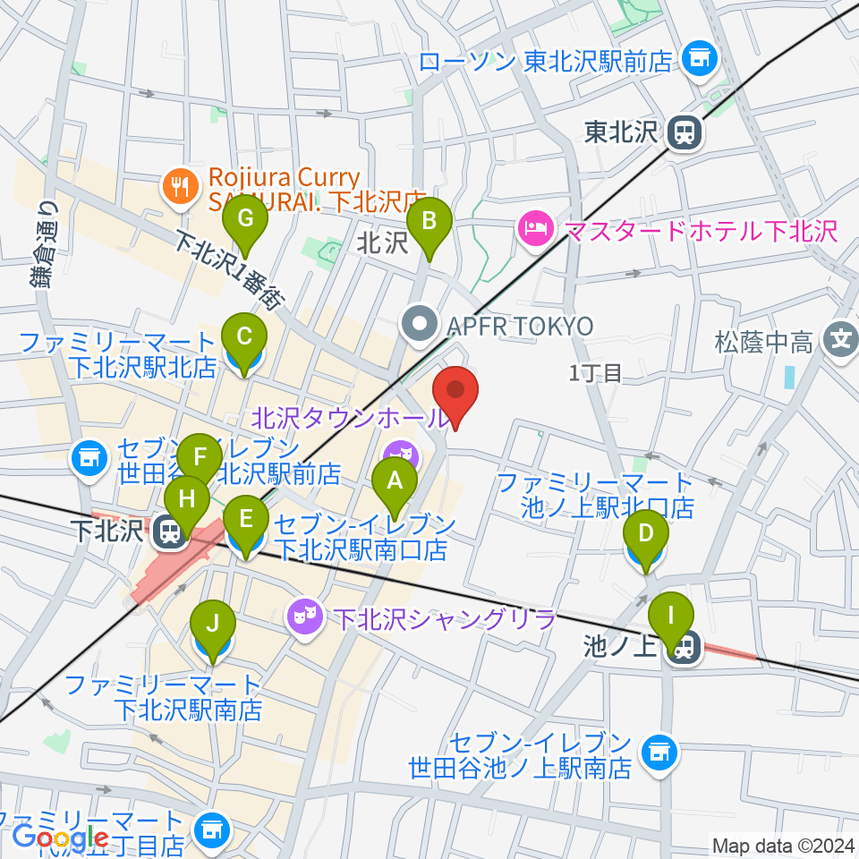 ザ・スズナリ周辺のコンビニエンスストア一覧地図