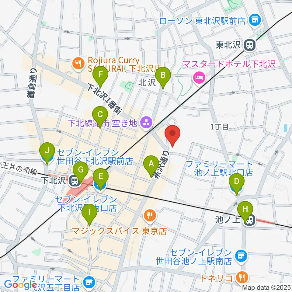 ザ・スズナリ周辺のコンビニエンスストア一覧地図