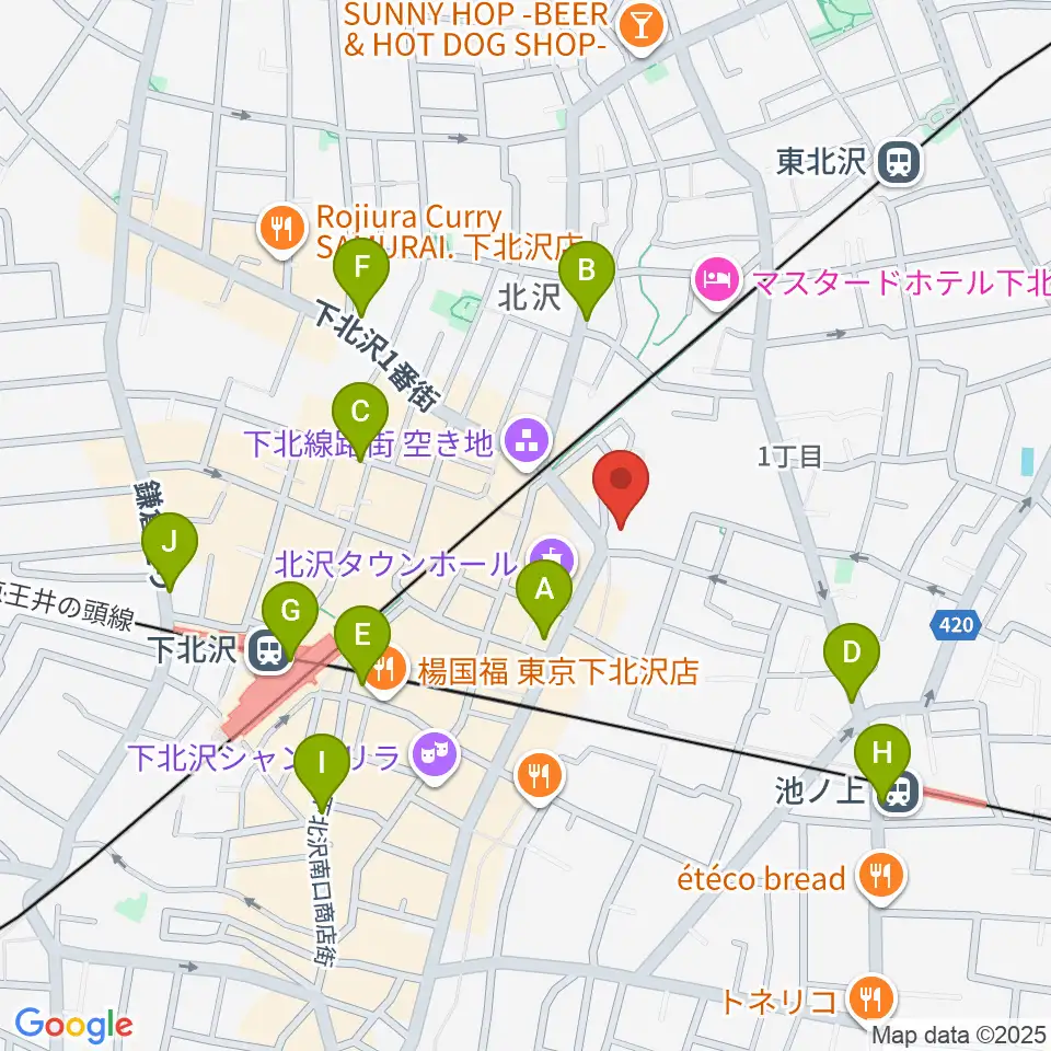 ザ・スズナリ周辺のコンビニエンスストア一覧地図