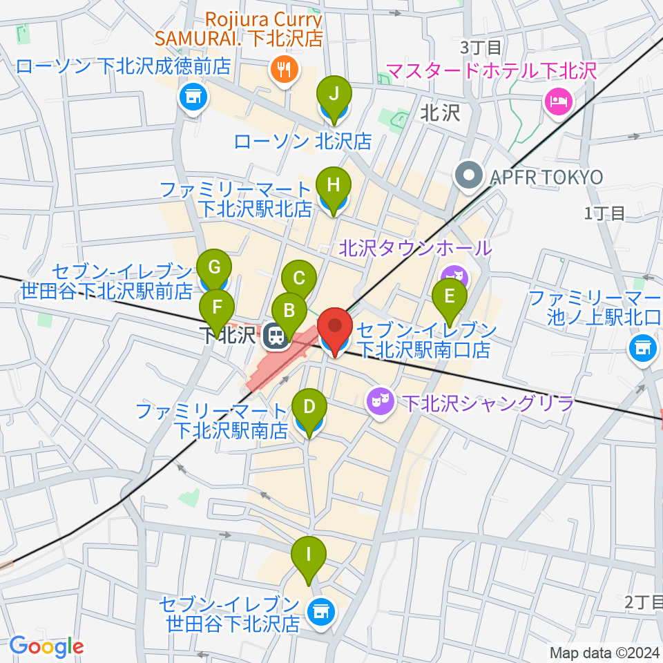 OFF・OFFシアター周辺のコンビニエンスストア一覧地図