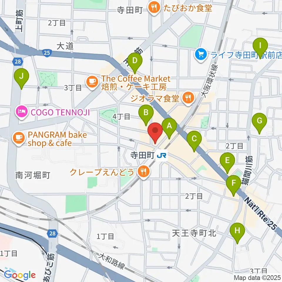 寺田町Fireloop周辺のコンビニエンスストア一覧地図
